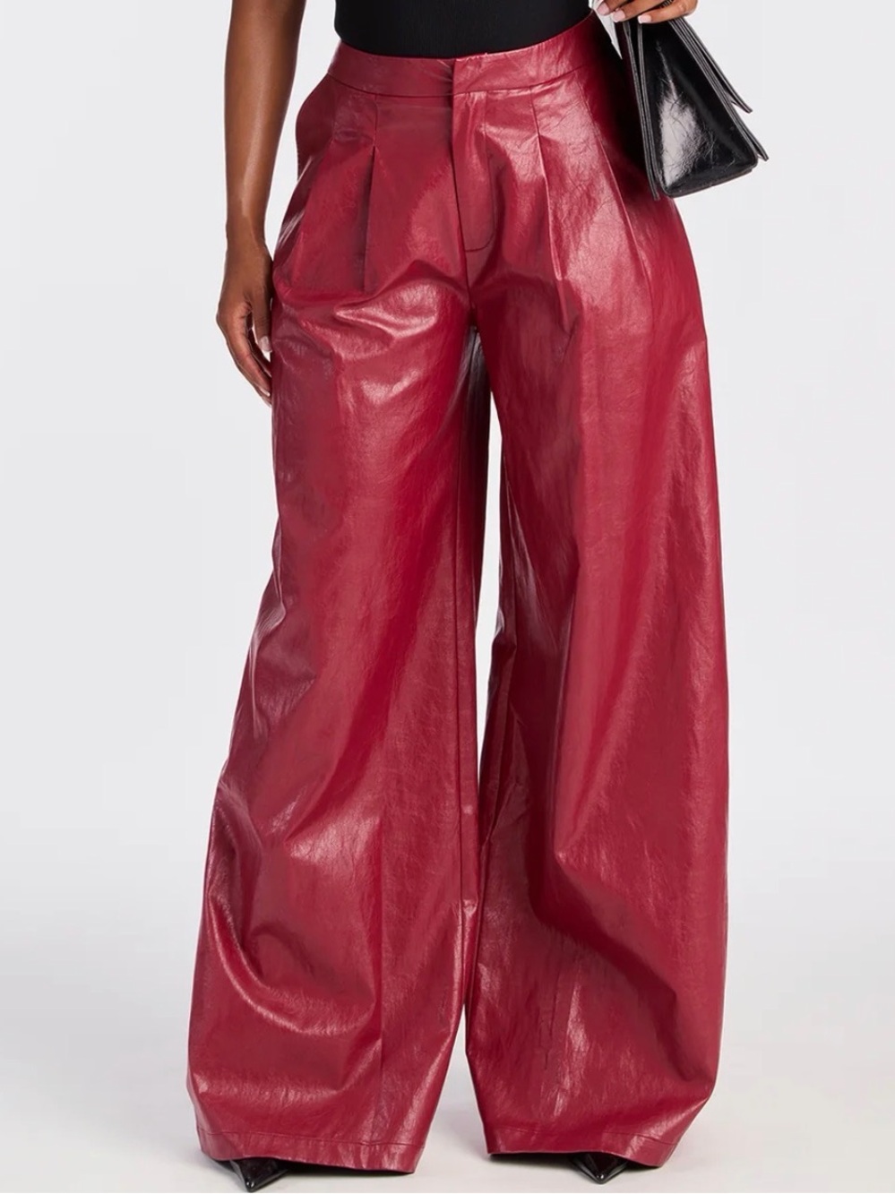 Fashion Nova Wide-Leg Faux Leather Pants